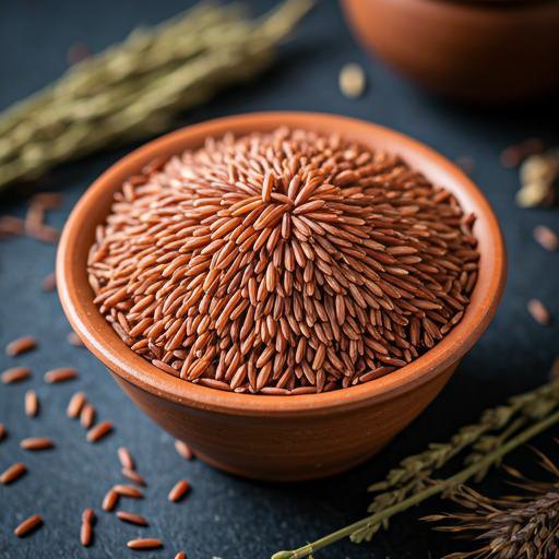 Njavara herbal rice in a clay bowl